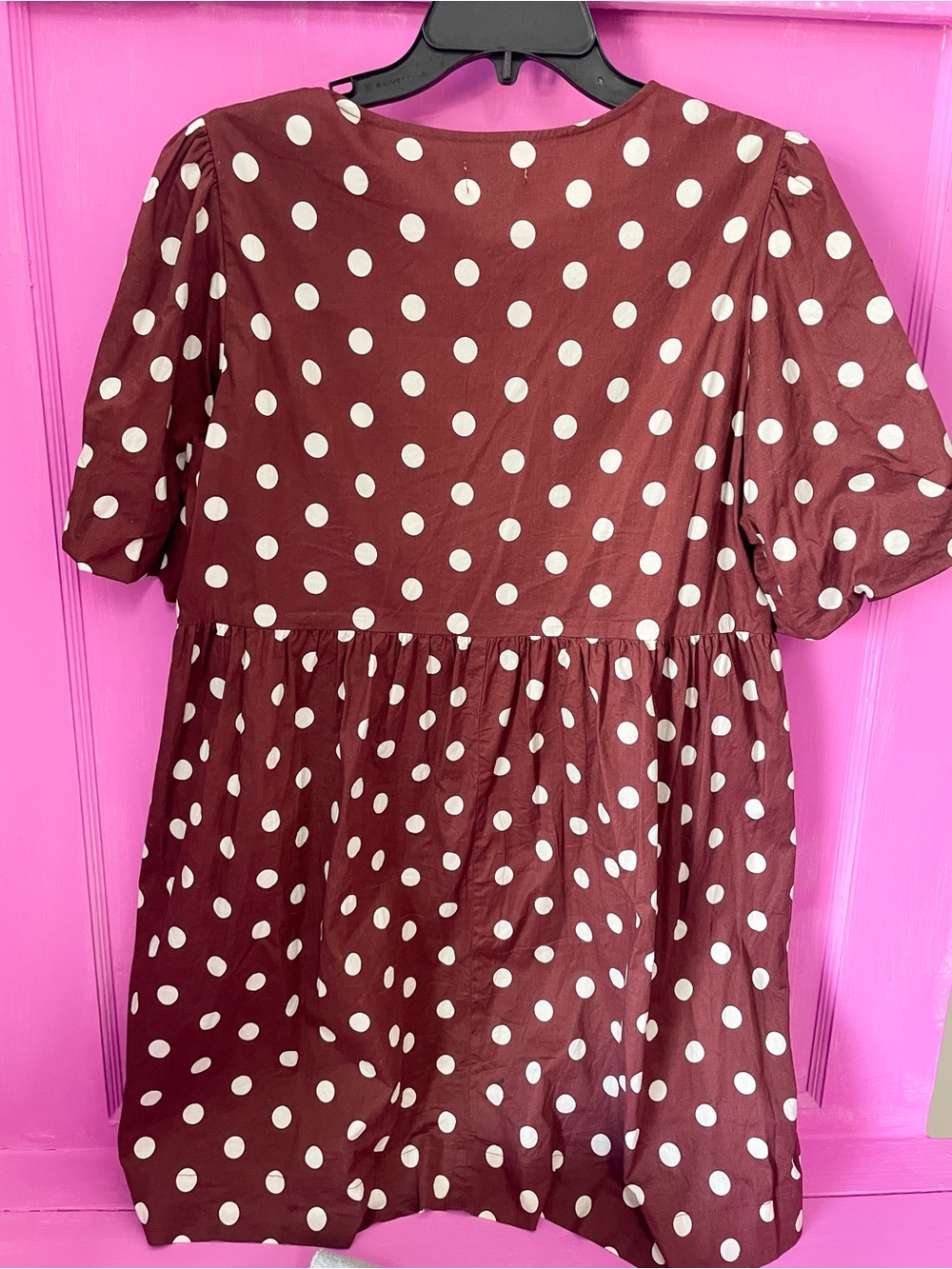 Nicole Miller Brown Polka Dot Tie-Front Mini Dress - Picture 3 of 3